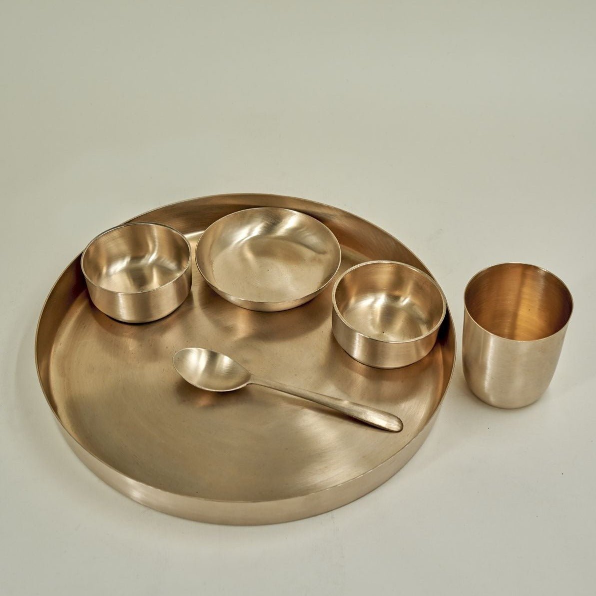 Pure Original Kansa Bronze Thali Set 14" - 6 Pcs | Verified Sustainable by Brown Living™