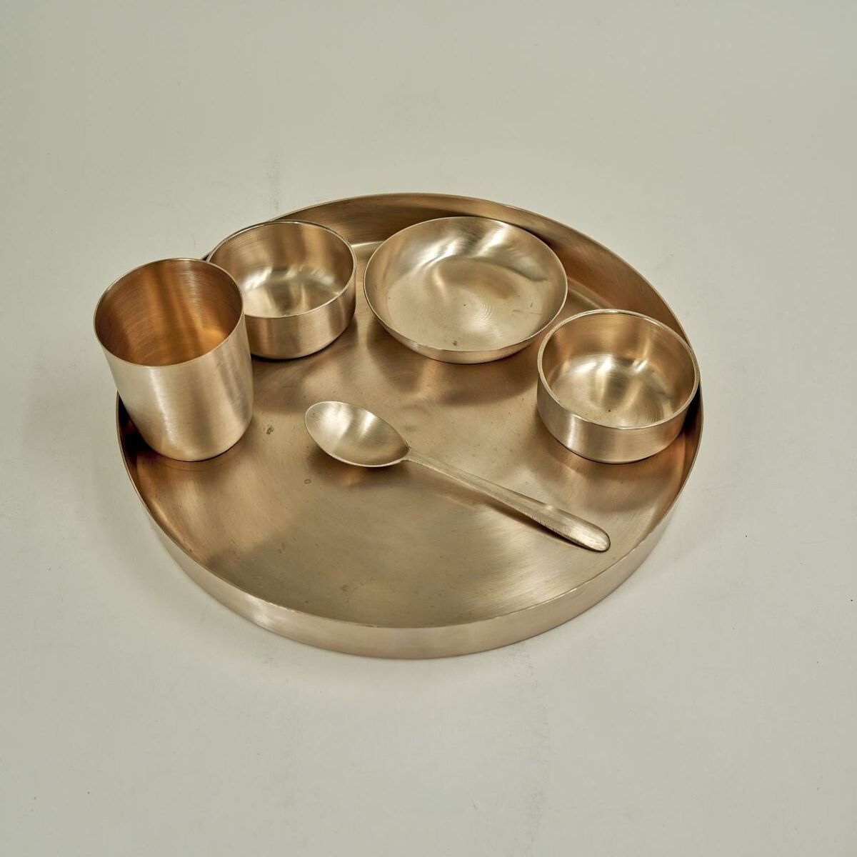 Pure Original Kansa Bronze Thali Set 14" - 6 Pcs | Verified Sustainable by Brown Living™