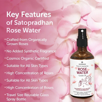 Pure Rose Water 100ml | Pore Reduction, Toning & Hydration – Face Toner on Brown Living™. SKU: 3BC_RW - 1H. Img 2.