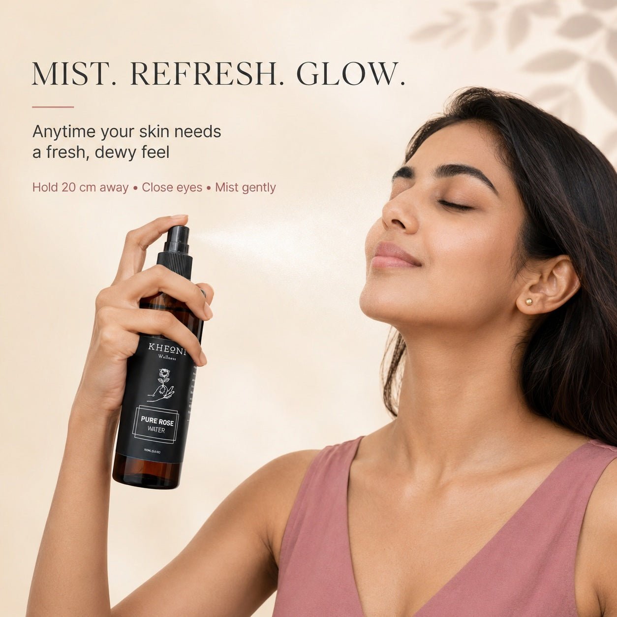 Pure Rose Water Face Mist & Toner | Damask Rose | 150 ml – Face Toner on Brown Living™. SKU: FFHYRW150L. Img 3.