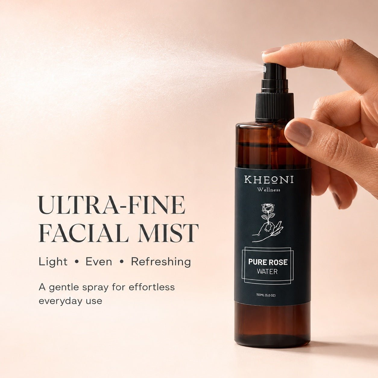 Pure Rose Water Face Mist & Toner | Damask Rose | 150 ml – Face Toner on Brown Living™. SKU: FFHYRW150L. Img 8.