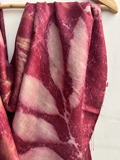 Pure Silk Scarf | Handcrafted Eco - Dyed with Sappanwood & Madder – Womens Scarf on Brown Living™. SKU: CR - SCARF - 001. Img 4.