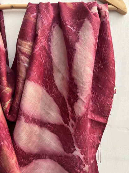 Pure Silk Scarf | Handcrafted Eco - Dyed with Sappanwood & Madder – Womens Scarf on Brown Living™. SKU: CR - SCARF - 001. Img 4.