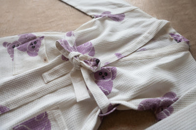 Pure Waffle Cotton Medium Robe for Kids – Koala Design, Purple – Bath Linens on Brown Living™. SKU: MSY-00433F-Purple-Small. Img 11.