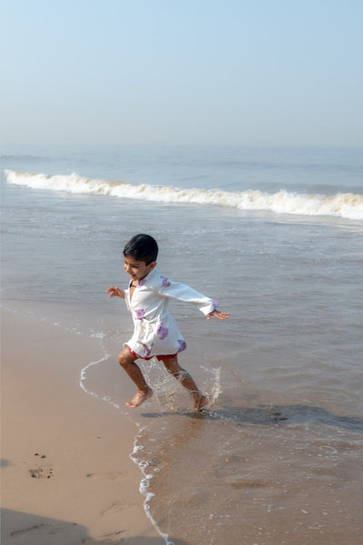 Pure Waffle Cotton Medium Robe for Kids – Koala Design, Purple – Bath Linens on Brown Living™. SKU: MSY-00433F-Purple-Small. Img 7.