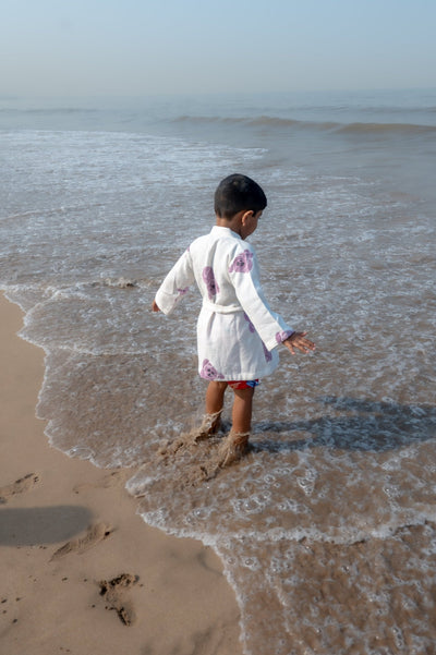 Pure Waffle Cotton Medium Robe for Kids – Koala Design, Purple – Bath Linens on Brown Living™. SKU: MSY-00433F-Purple-Small. Img 18.