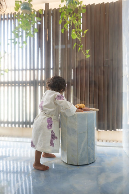 Pure Waffle Cotton Medium Robe for Kids – Koala Design, Purple – Bath Linens on Brown Living™. SKU: MSY-00433F-Purple-Small. Img 16.