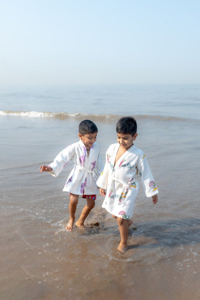 Pure Waffle Cotton Medium Robe for Kids – Koala Design, Purple – Bath Linens on Brown Living™. SKU: MSY-00433F-Purple-Small. Img 8.