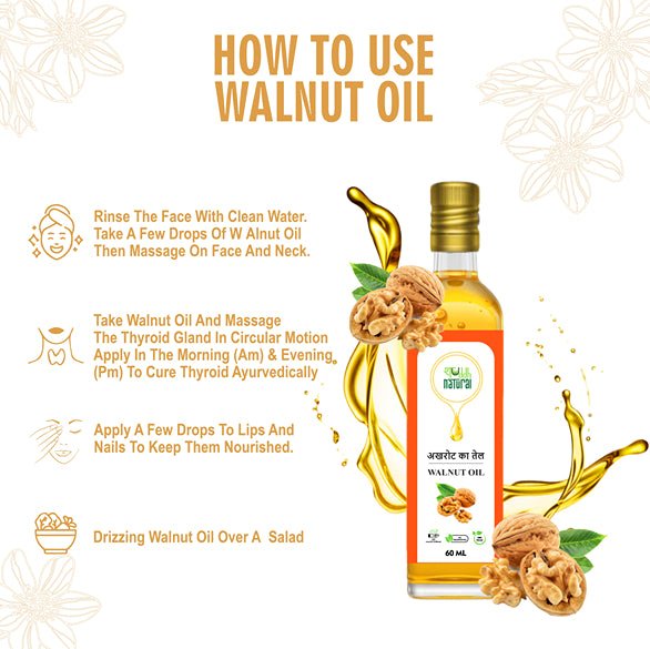 Pure Walnut Oil | Wood Pressed | Reduces Dark Circles | 60 ml | Akhrot Tel | Verified Sustainable Cooking Oils on Brown Living™