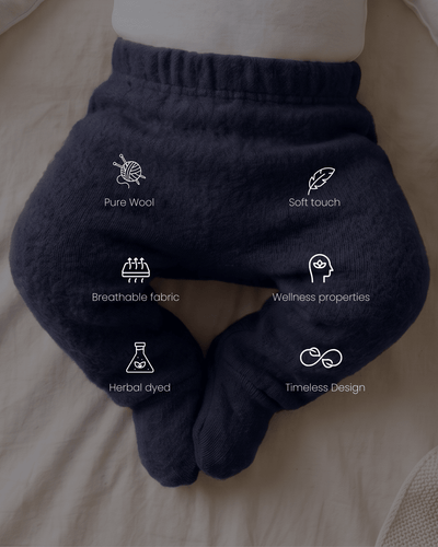 Pure Wool Footie Lower | Herbal Dyed with Devdaru for Comfort & Immuni – Kids Daywear Sets on Brown Living™. SKU: FTIW03021. Img 6.