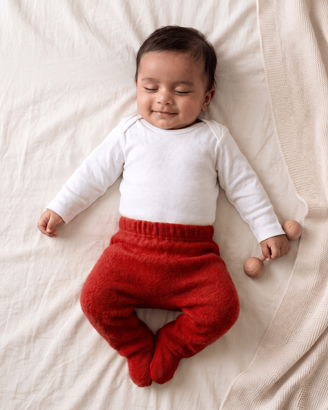 Pure Wool Footie Lower | Herbal Dyed with Devdaru for Comfort & Immuni – Kids Daywear Sets on Brown Living™. SKU: FTMR03006. Img 3.
