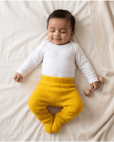 Pure Wool Footie Lower | Herbal Dyed with Devdaru for Comfort & Immuni – Kids Daywear Sets on Brown Living™. SKU: FTSY03001. Img 1.