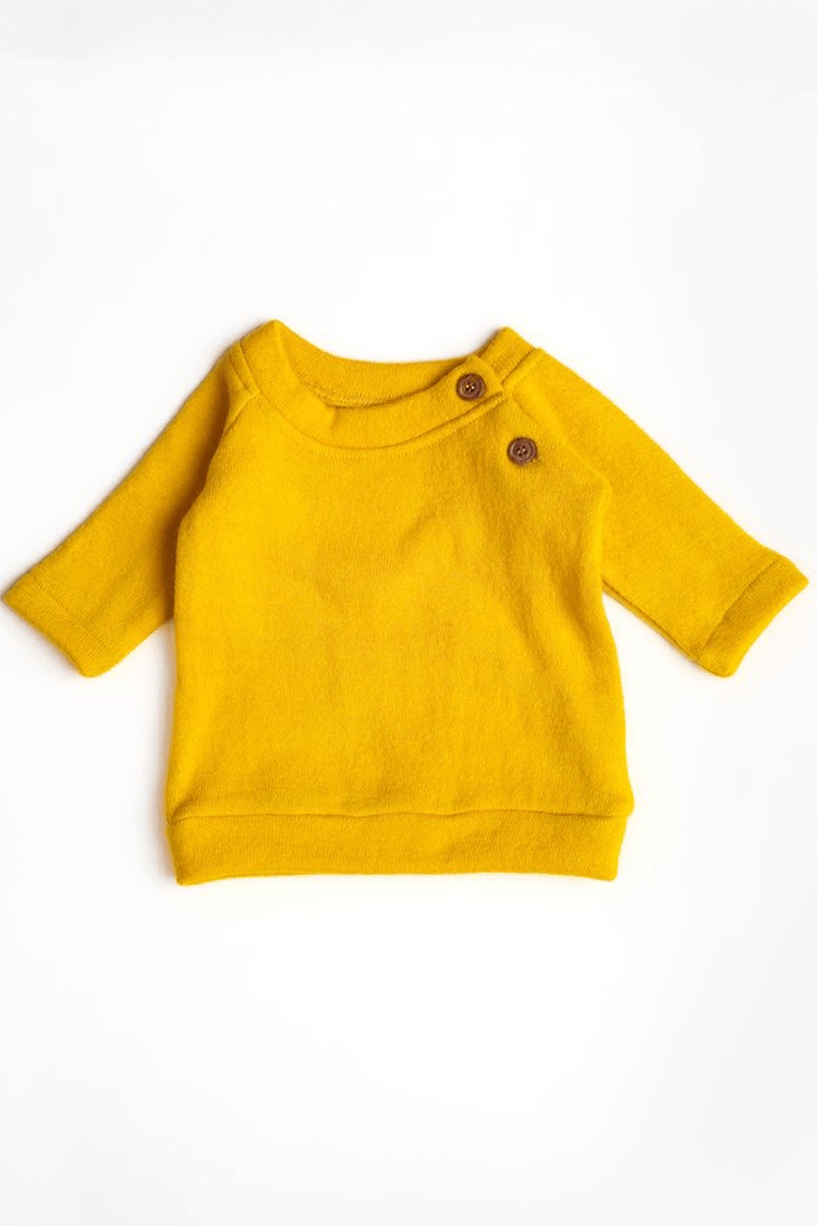 Pure Wool Full Sleeved Baby Tee | Herbal Dyed with Sacred Lotus – Kids Daywear Sets on Brown Living™. SKU: STSY03016. Img 4.