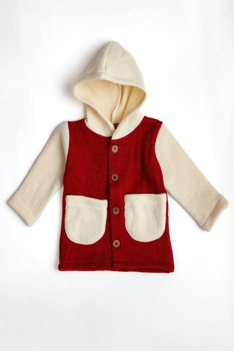 Pure Wool Hoodie | Warm & Breathable Natural Wool Hoodie – Kids Daywear Sets on Brown Living™. SKU: HMR03003. Img 1.