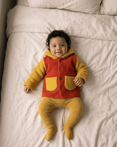 Pure Wool Hoodie | Warm & Breathable Natural Wool Hoodie – Kids Daywear Sets on Brown Living™. SKU: HNO03002. Img 5.