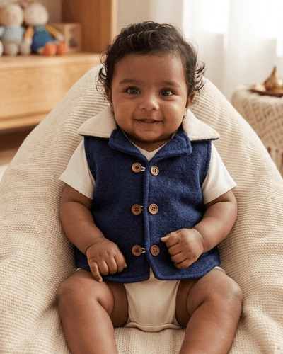 Pure Wool Waistcoat | Herbal Dyed with Schisandra for Calm & Comfort – Kids Daywear Sets on Brown Living™. SKU: WCBB03011. Img 3.