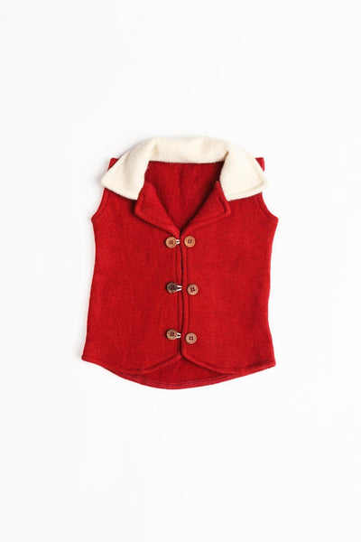 Pure Wool Waistcoat | Herbal Dyed with Schisandra for Calm & Comfort – Kids Daywear Sets on Brown Living™. SKU: WCMR03006. Img 2.