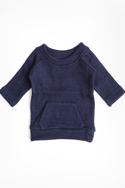 Pure Wool Winter Pocket Tee | Herbal Dyed Baby Top for Skin Comfort – Kids Daywear Sets on Brown Living™. SKU: PTBB03004. Img 4.