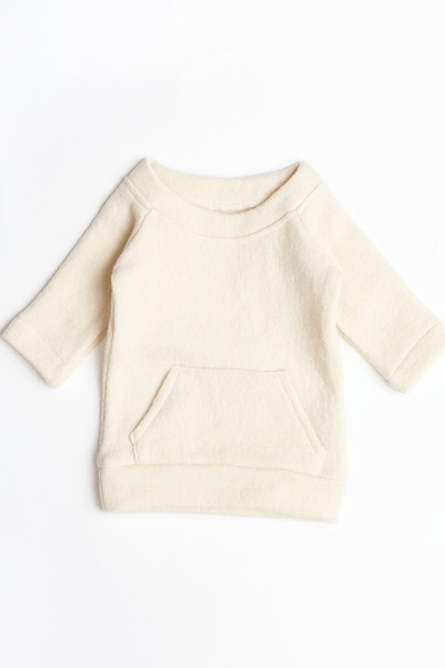 Pure Wool Winter Pocket Tee | Herbal Dyed Baby Top for Skin Comfort – Kids Daywear Sets on Brown Living™. SKU: PTIW03002. Img 2.