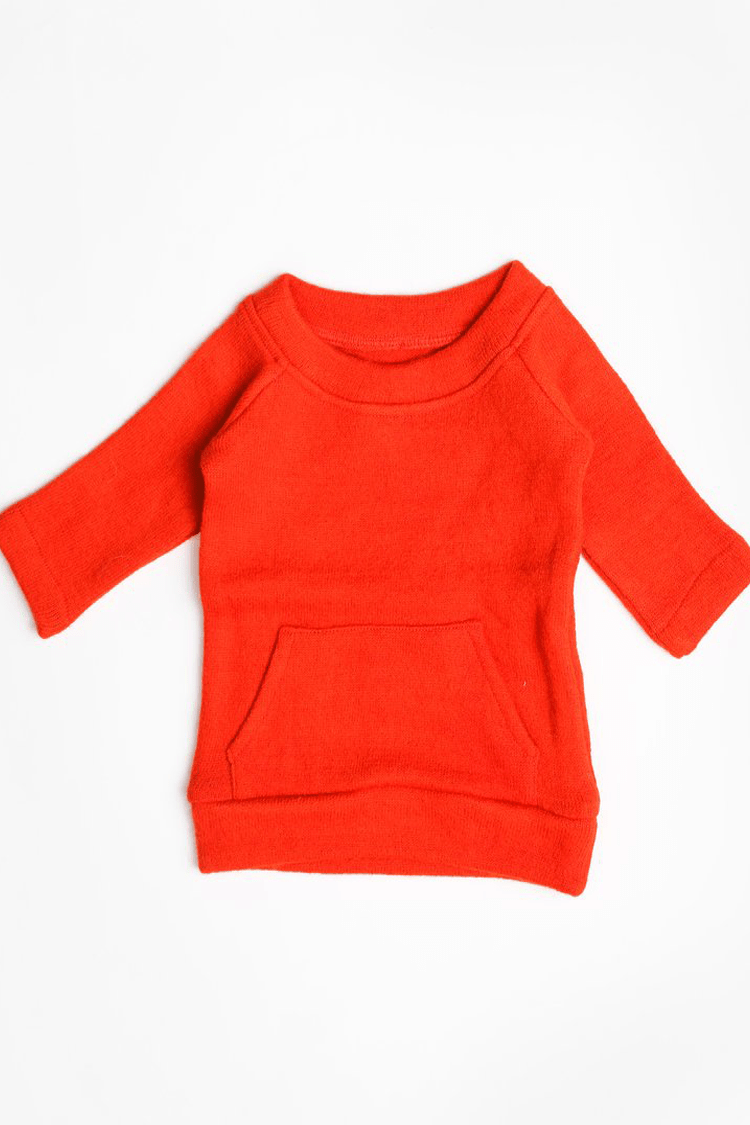 Pure Wool Winter Pocket Tee | Herbal Dyed Baby Top for Skin Comfort – Kids Daywear Sets on Brown Living™. SKU: PTNO03005. Img 5.
