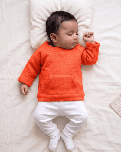Pure Wool Winter Pocket Tee | Herbal Dyed Baby Top for Skin Comfort – Kids Daywear Sets on Brown Living™. SKU: PTNO03005. Img 2.