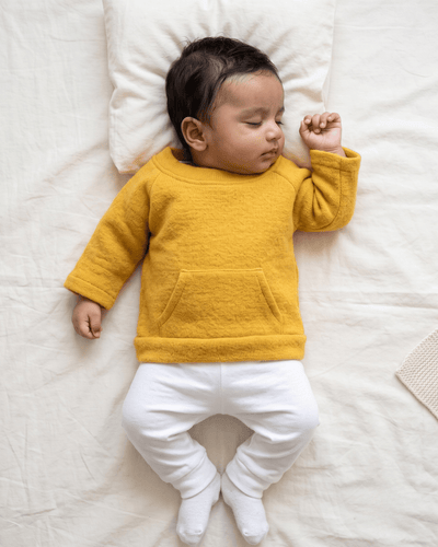 Pure Wool Winter Pocket Tee | Herbal Dyed Baby Top for Skin Comfort – Kids Daywear Sets on Brown Living™. SKU: PTSY03001. Img 11.