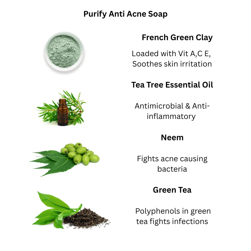 Purify Cold Processed Soap - French Green Clay, Neem & Tea Tree – Body Soap on Brown Living™. SKU: BGCPS000001. Img 3.