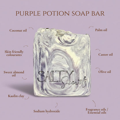 Purple Potion Handmade Glycerin Soap | Mystical Natural Bath Bar – Body Soap on Brown Living™. SKU: SS-33. Img 3.