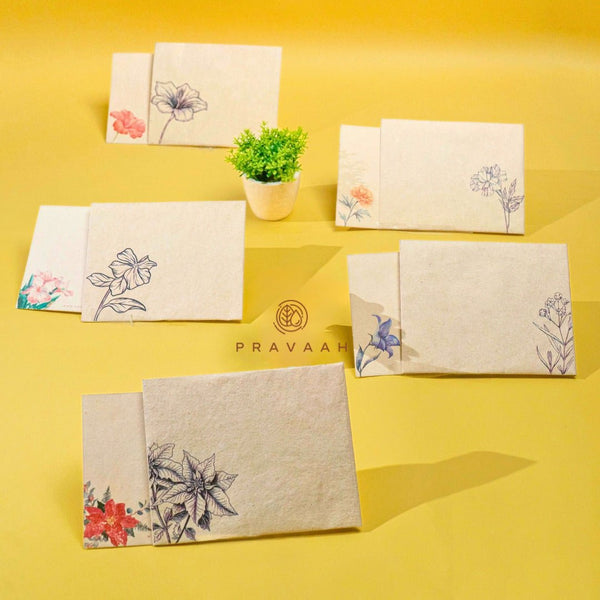 Pushp Handmade Hemp Paper Note Cards Set | Verified Sustainable Greeting & Note Cards on Brown Living™
