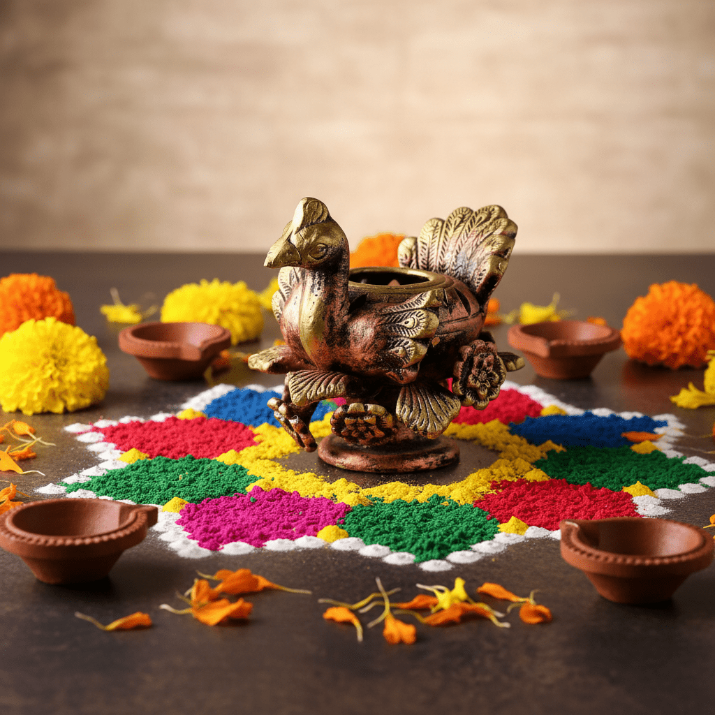 Pushpak Pankh Akand Jyot - Diwali Decoration & Festival Lighting – Home Decor on Brown Living™. SKU: D62. Img 5.