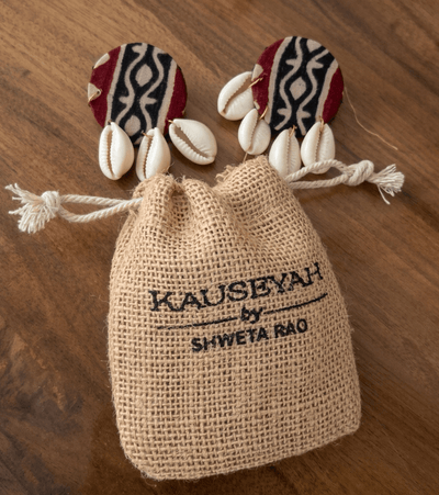 Pyari Upcycled Handmade Textile Earring – Womens Earrings on Brown Living™. SKU: KE20. Img 4.