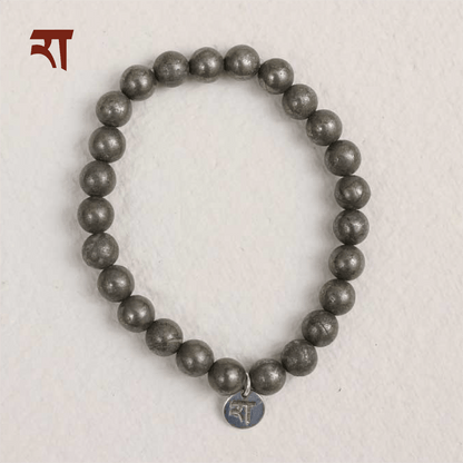 Pyrite Bracelet | Handmade Healing Crystal Jewelry – Womens Bracelets on Brown Living™. SKU: RA-BR-PYR-01. Img 2.