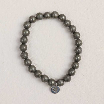 Pyrite Bracelet | Handmade Healing Crystal Jewelry – Womens Bracelets by Rā The Studio available on Brown Living™. . SKU: RA - BR - PYR - 01. Img 1.