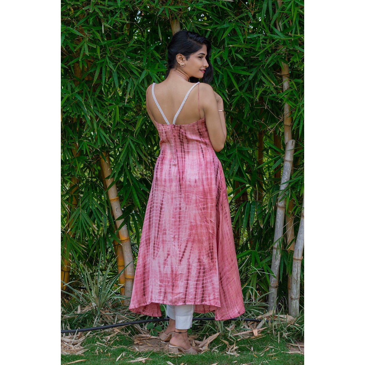 Quinn Cowl Kurti | Draped Satin Kurti for Women | Modern Ethnic Wear – Womens Ethnic Sets on Brown Living™. SKU: TMS0161-XS. Img 3.