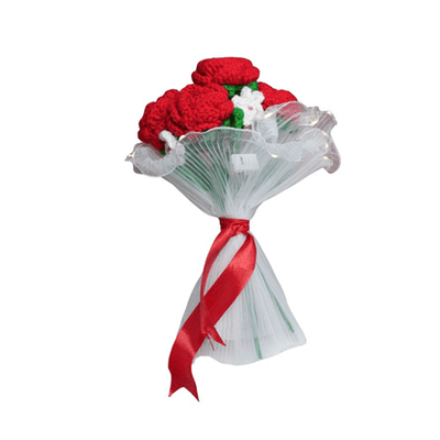 Radiant Red Crochet Rose Bloom | Handcrafted Floral Décor – Home Decor on Brown Living™. SKU: DF-396. Img 10.