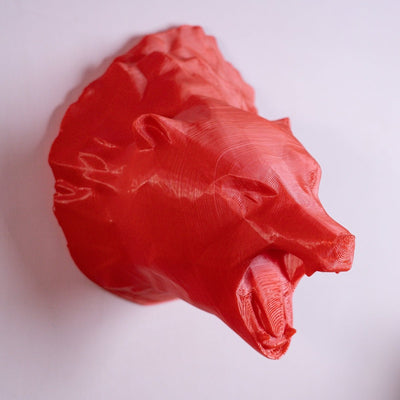 Raging Grizz Plant - Based Silk Red Wall Decor – Home Decor on Brown Living™. SKU: RAGREDPLSDA032. Img 1.