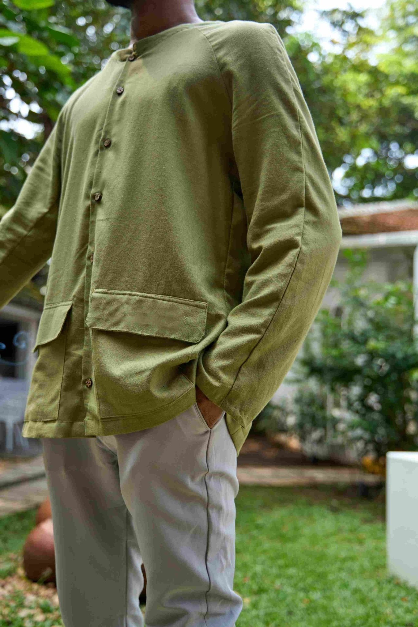 Raglan Sleeve Cotton Shacket | Verified Sustainable by Brown Living™