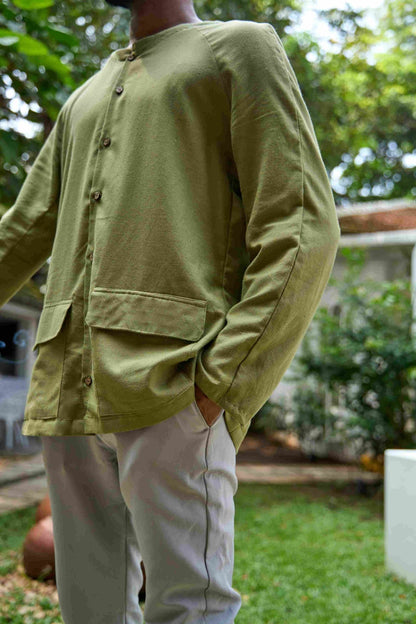 Raglan Sleeve Cotton Shacket | Verified Sustainable by Brown Living™