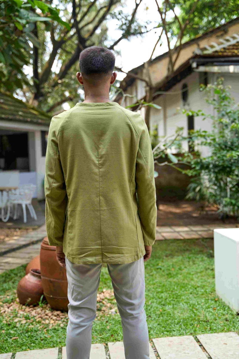 Raglan Sleeve Cotton Shacket | Verified Sustainable Mens Jacket on Brown Living™