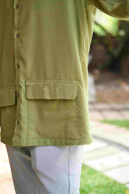 Raglan Sleeve Cotton Shacket | Verified Sustainable by Brown Living™