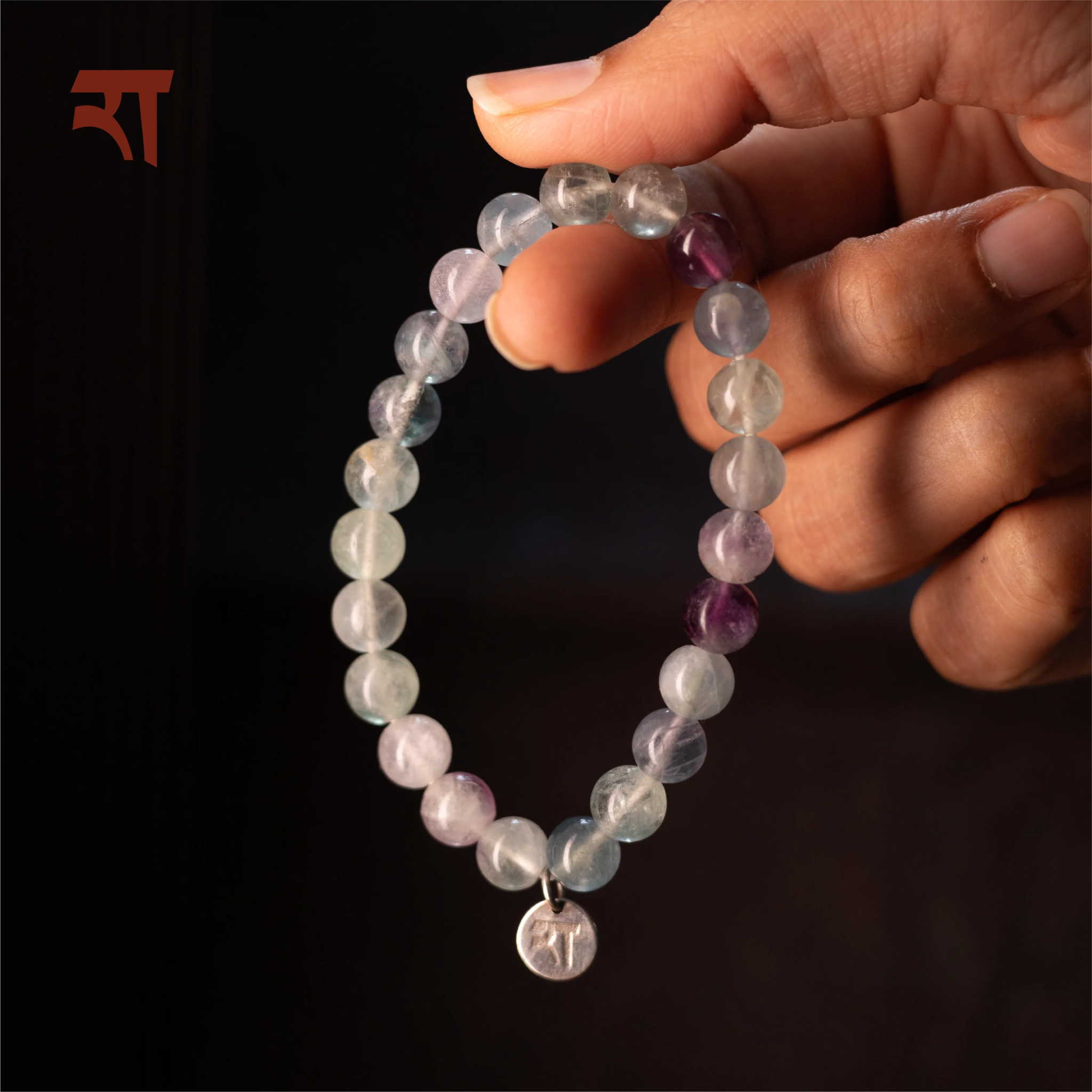 Rainbow Fluorite Bracelet | Handmade Healing Crystal Jewelry – Womens Bracelets on Brown Living™. SKU: RA-BR-RF-01. Img 6.