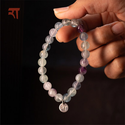 Rainbow Fluorite Bracelet | Handmade Healing Crystal Jewelry – Womens Bracelets on Brown Living™. SKU: RA-BR-RF-01. Img 6.