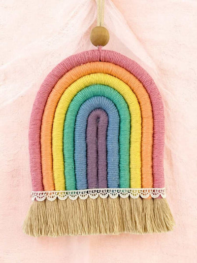Rainbow Pastel Wall Hanging Décor – Aesthetic Boho Home Accent – Wall Decor on Brown Living™. SKU: RBWPWH013. Img 2.