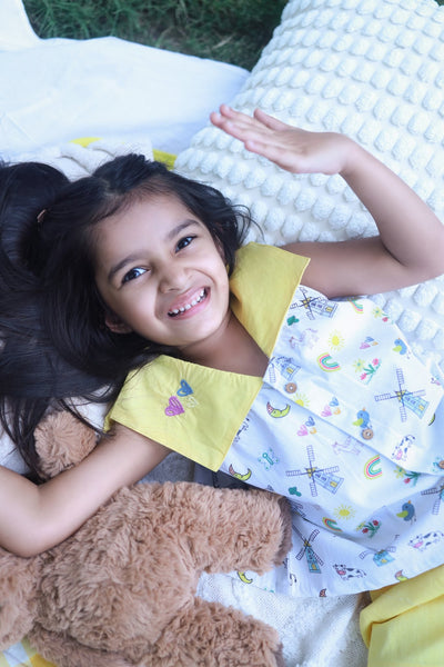 Rainbow Pop Girls Cotton Co - ord Set | Colorful Comfortable Kids Outfit – Kids Daywear Sets on Brown Living™. SKU: RPG23M1. Img 2.