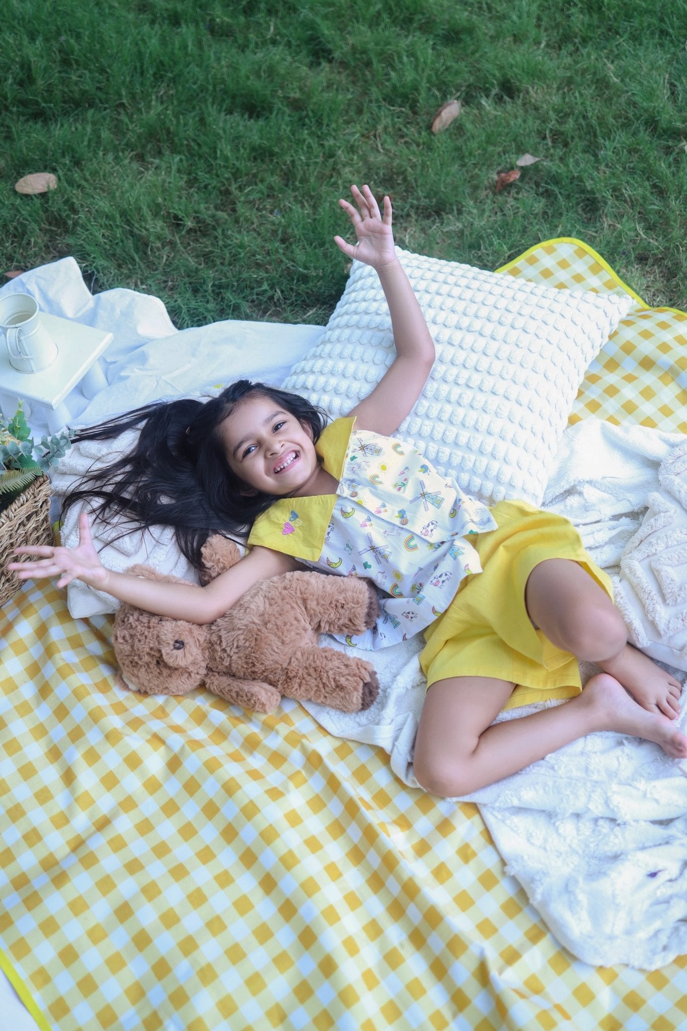 Rainbow Pop Girls Cotton Co - ord Set | Colorful Comfortable Kids Outfit – Kids Daywear Sets on Brown Living™. SKU: RPG23M1. Img 1.