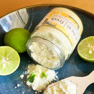 Rainbow Set of Bath & Foot Salt Soak – Bath Salt on Brown Living™. SKU: BFS02. Img 4.