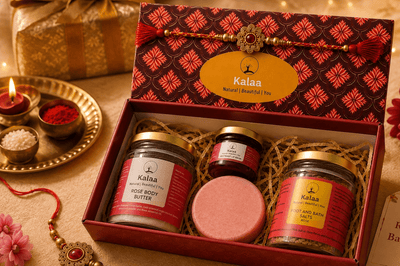 Rakhi Gift Box for Sisters | Handmade Skincare Gift Hamper – Gift Box on Brown Living™. SKU: RAKGFTBOX2. Img 3.