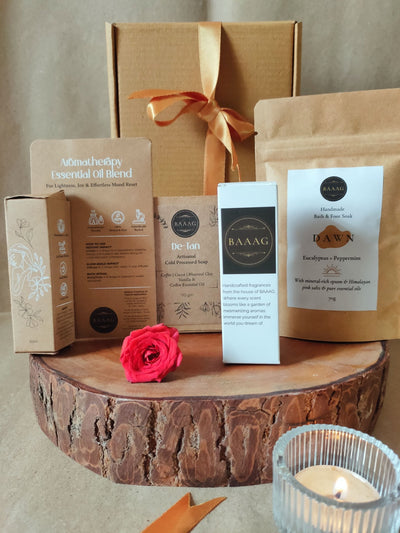 Raksha Bandhan Gift Box for Brother | Men's Wellness Hamper – Gift Hampers on Brown Living™. SKU: PTPGB001. Img 3.