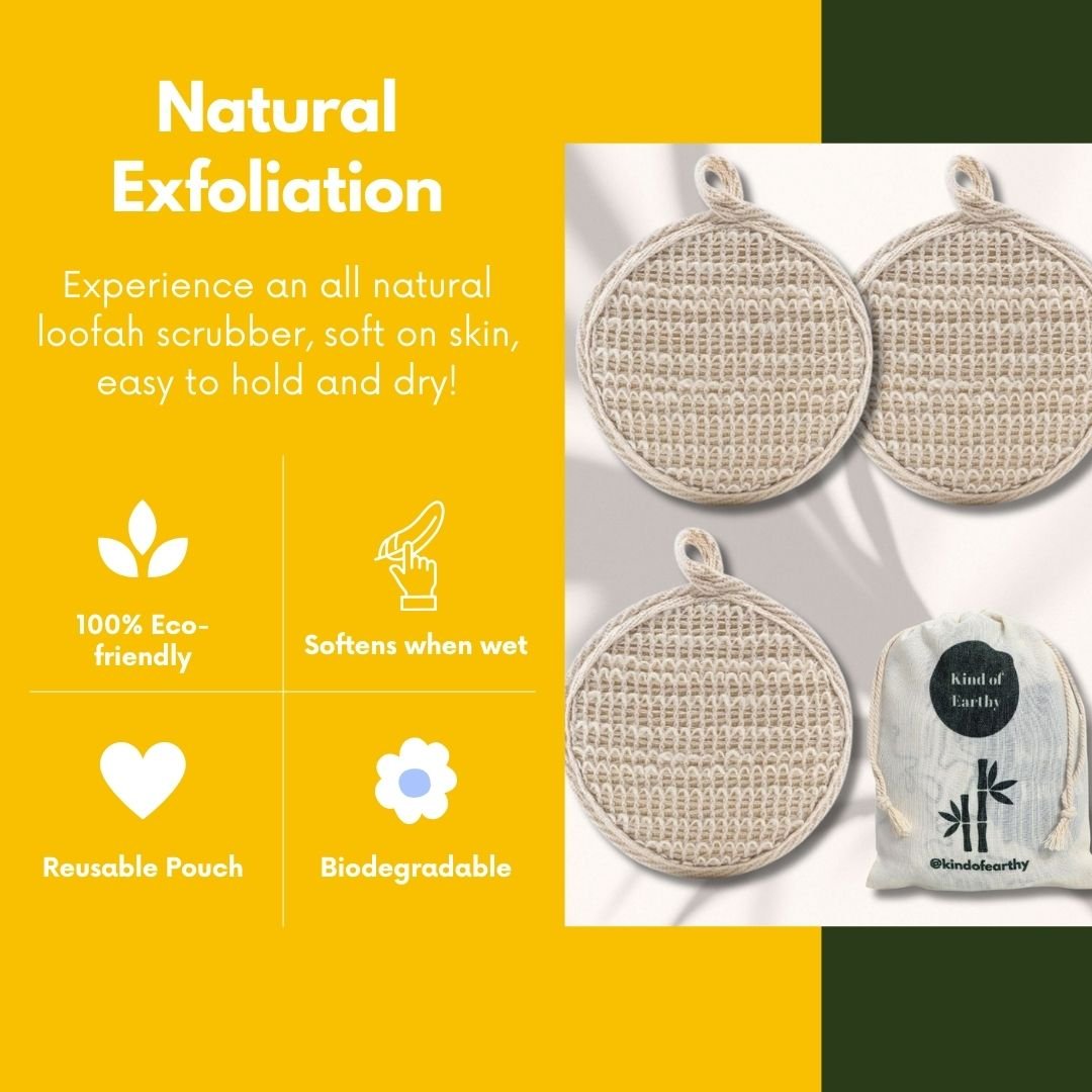 Ramie Fiber Loofah | Natural Plant Fiber Body Scrubber by Kind of