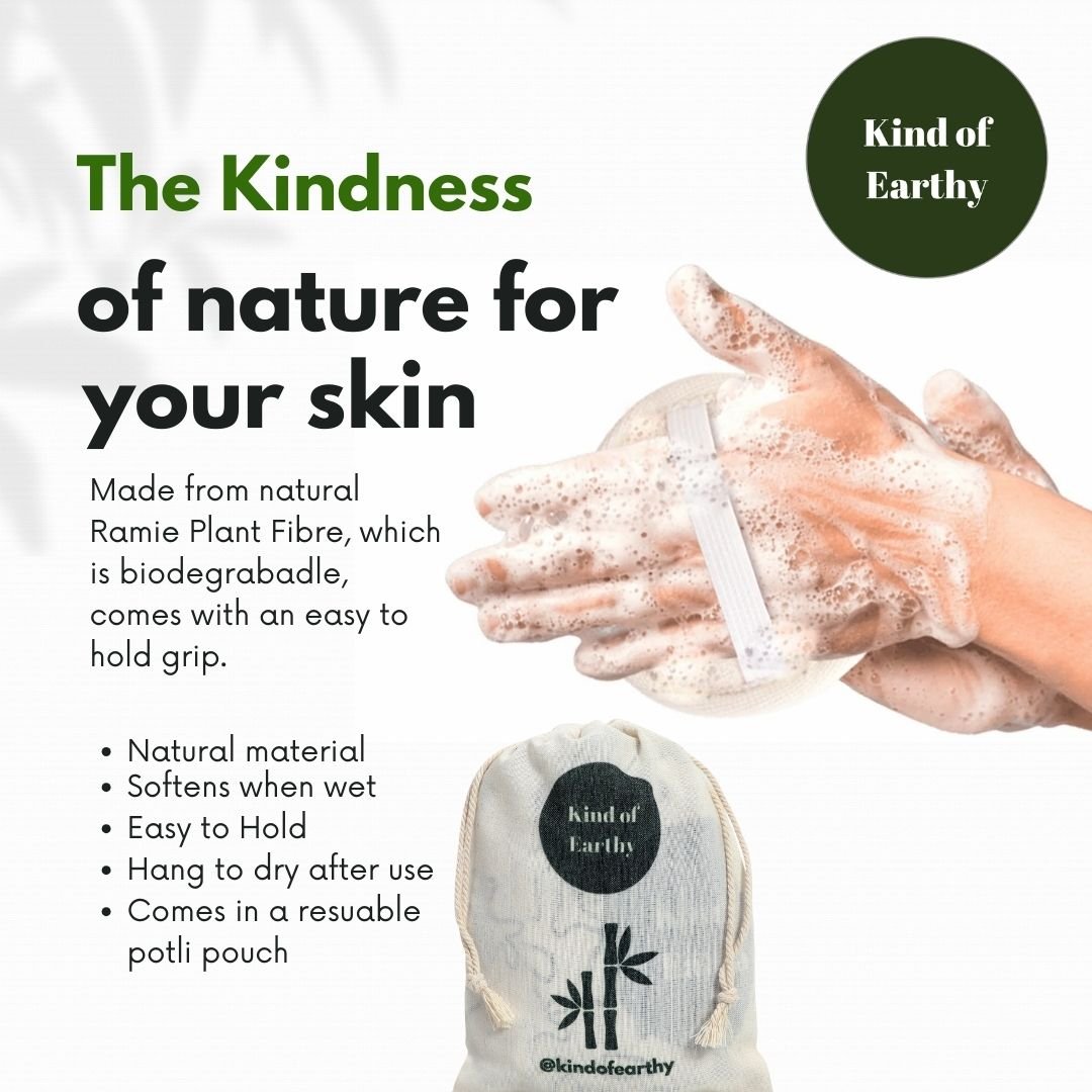 napo！WONDER FULL LIFE ramie DEEL Ramie Fiber Loofah | Natural Plant Fiber Body Scrubber by Kind of